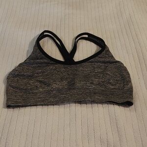NWOT AKAMC grey and black sports bra unpadded